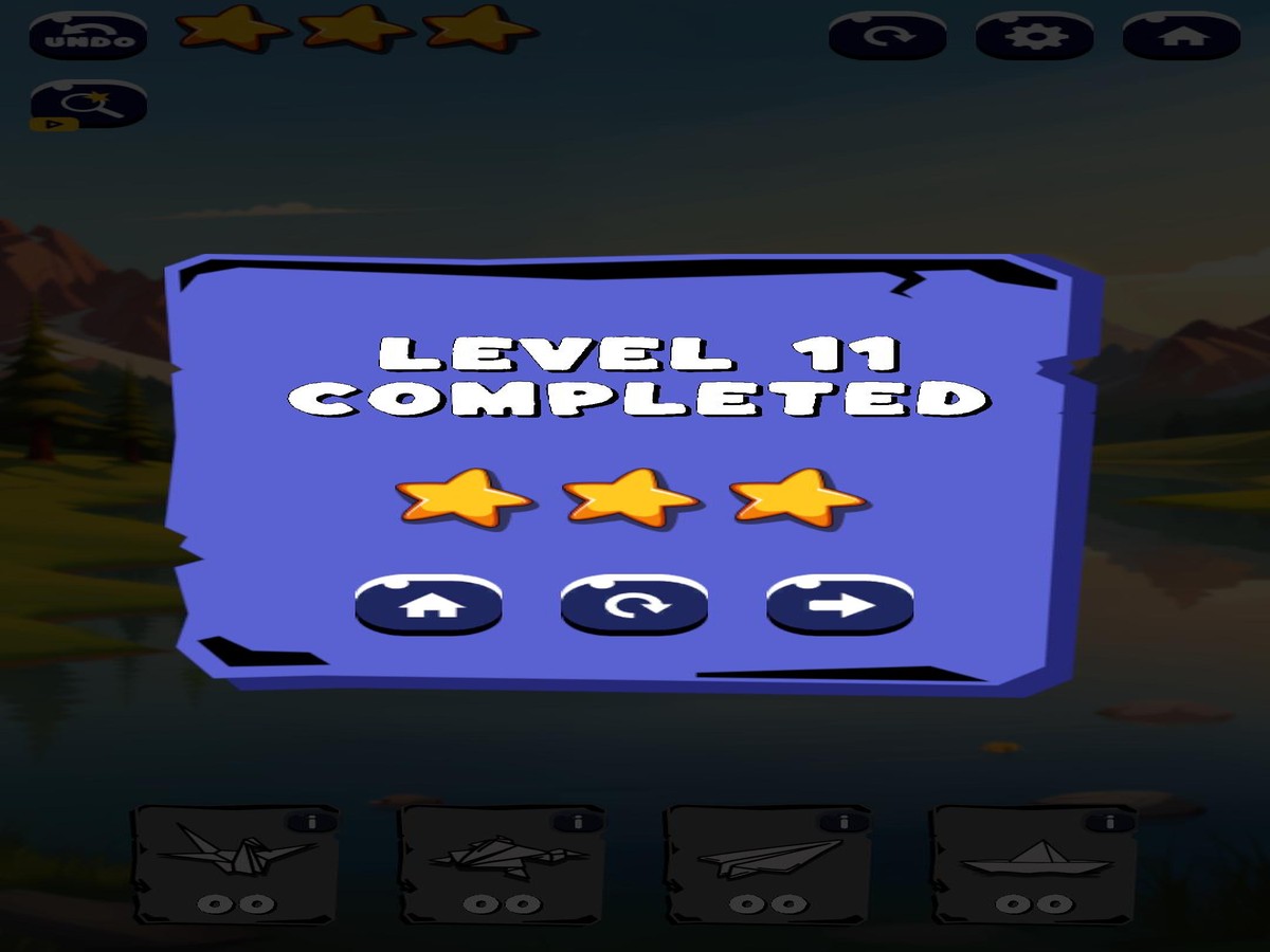 Paperbound level complete screen